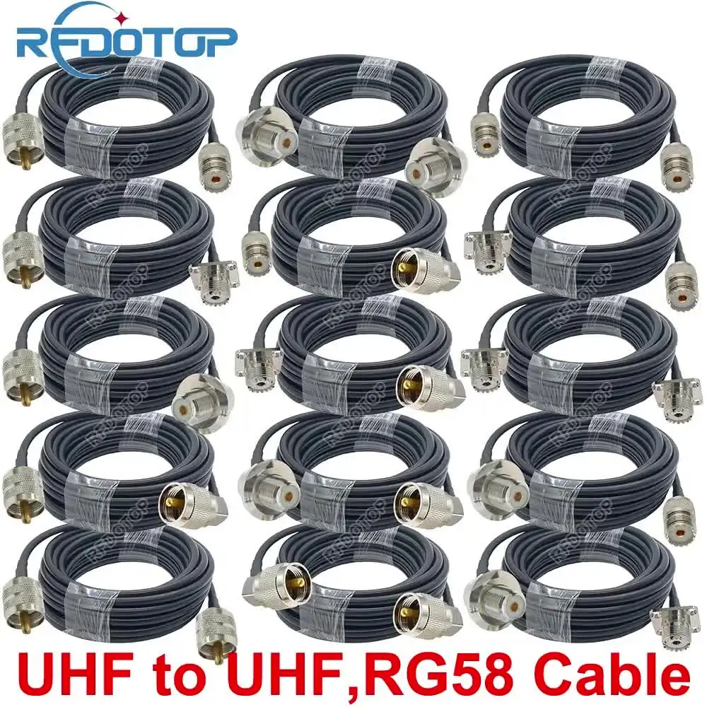 10CM-7M PL259 UHF к SO239 Мужской Женский Разъем Обжимной 50 Ом RG58 Удлинитель кабеля Косичка