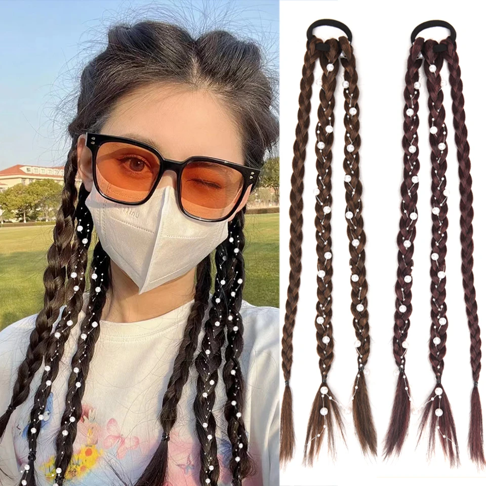 

Beautycode Synthetic Cool Girl Attachment For Braids Elastic Band Hair Extension Ponytail For Women Boxing Braid Hairpiece