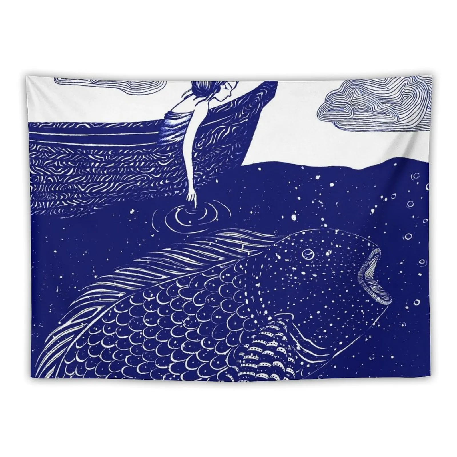 

The Blue Shimmering Sea Lights Tapestry Custom Room Decorations Aesthetics Tapestry