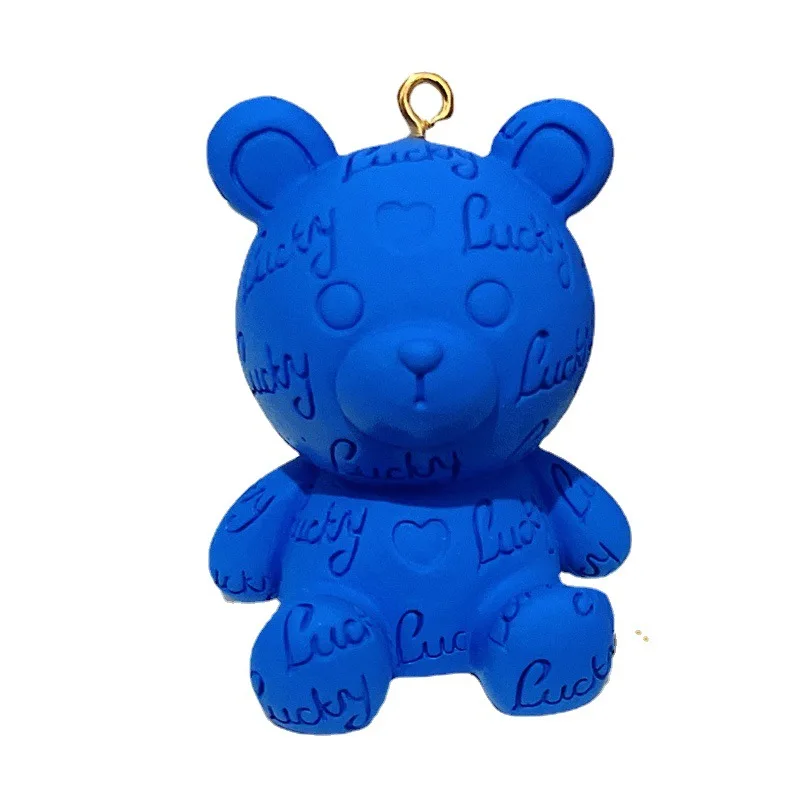 Llavero Kawaii de coche de color degradado para  mujeres/hombres/niñas/niños, llaveros de oso personalizados para mochilas,  dijes y monedero (azul)