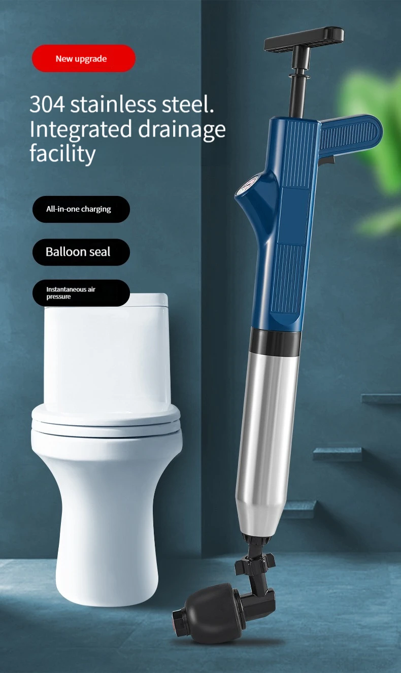 💨High Pressure Air Drain Blaster – Manual Plunger Tool for Toilets & Drains🚽