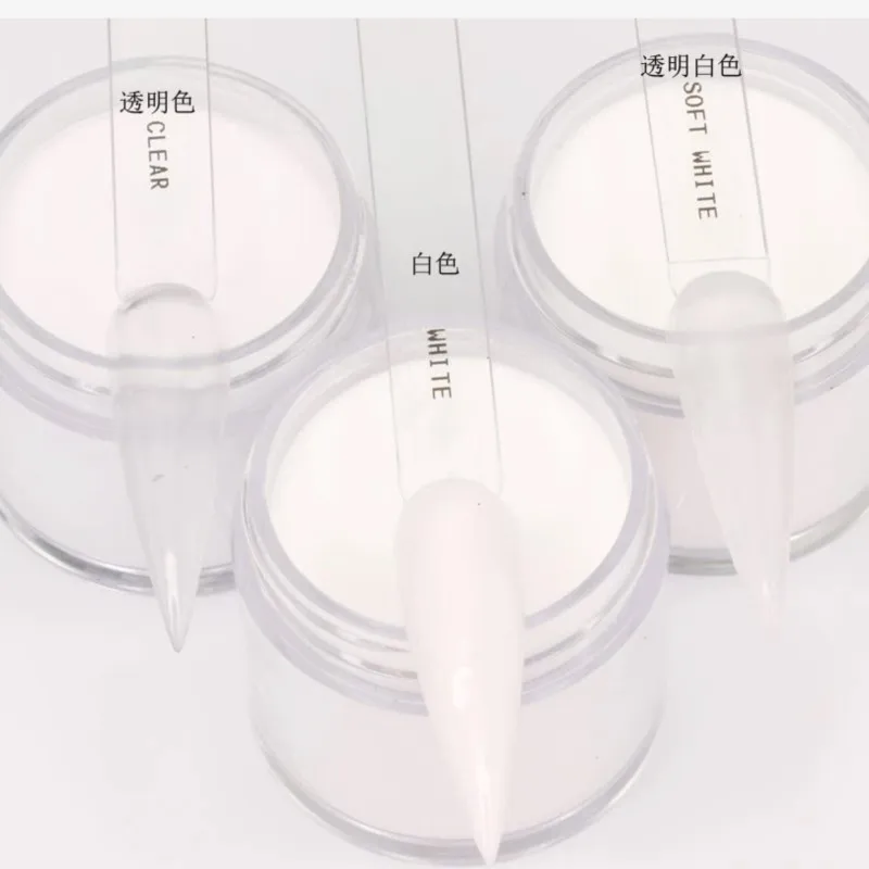1oz Soft White Clear Acrylic Powder For French Extension Carving Manicure Nail Art Home Salon Transparent Nail Acrylic Powder 4