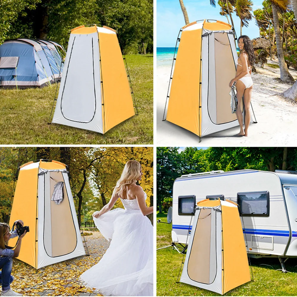 Shower Tent Changing Room Polyester Portable Shower Privacy Tent Shelter Silver Toilet Ultra-light Waterproof Dressing camping tent