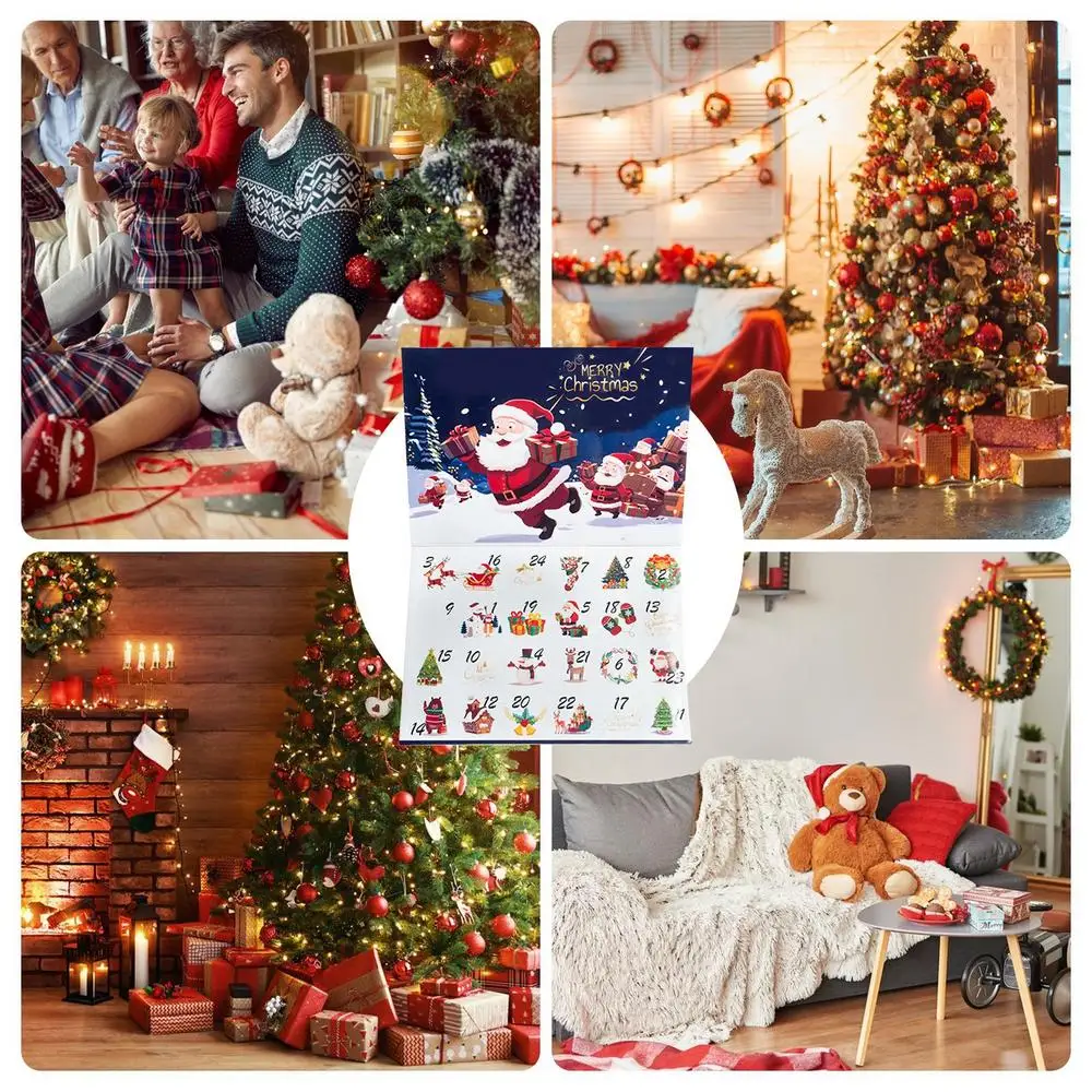 Description Picture 6 of itemDIYFillable Christmas Advent Calendar Boxes Creative 24days Countdown Calender Boxes Decorative Colorful Christmas Gift Boxes