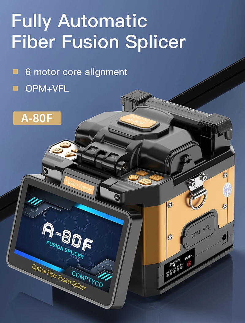 S-80/A-80F/A-10 Fiber Optic Fusion Splicer 6 Motors SM/MM Optical Fiber Core Hea