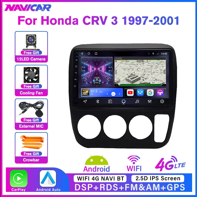 

2Din Android10 Car Radio For Honda CRV CR-V 3 1997-2001 GPS Navigation Stereo Receiver Car Multimedia Player DSP Auto Radio IGO