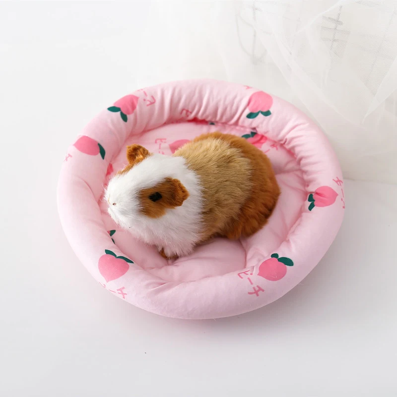2 Lettini Morbidi Per Animali Piccoli - Casetta Per Criceti, Conigli E Cavie (Grigio E Rosa)