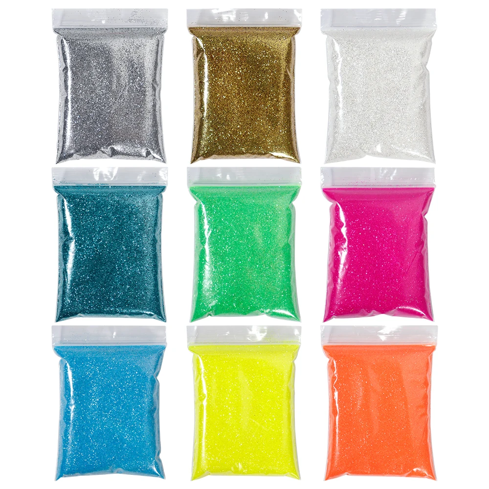 Nail Powder Nail Glitter Nail Pigment 50g/bag Gold Silver Nail Art Glitter Powder 0.2mm Ultra-Fine Pigment