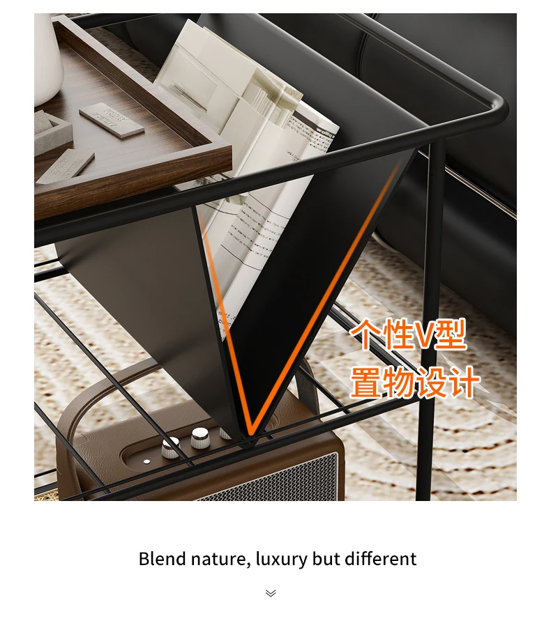 Modern Minimalist Small Cart Tea Table Luxury Rattan Bedside Table Center Movable Rock Slab Living Room Designer Furniture 커피테이블
