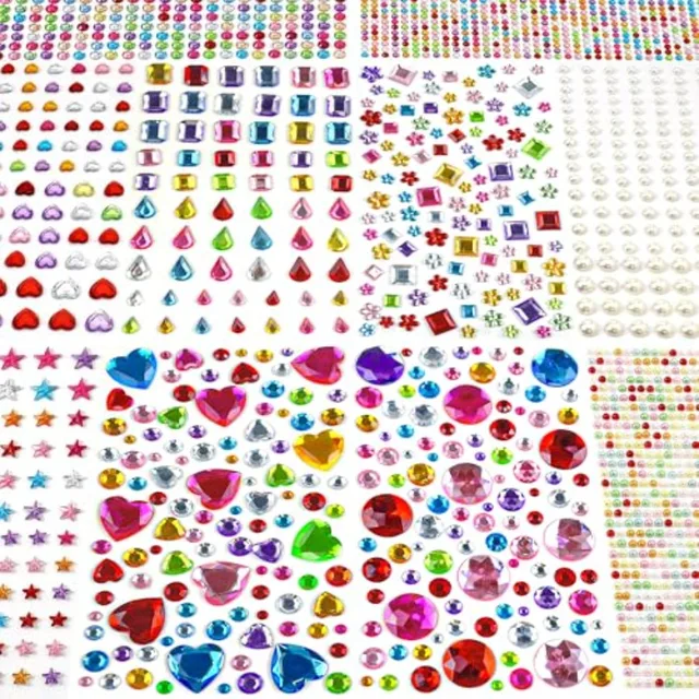 3000 PCS s - Self Adhesive Scrap Supplies Rhinestones for Crafts Supplies, Small Earrings Face Nail Jewels for - Face s Body Gl