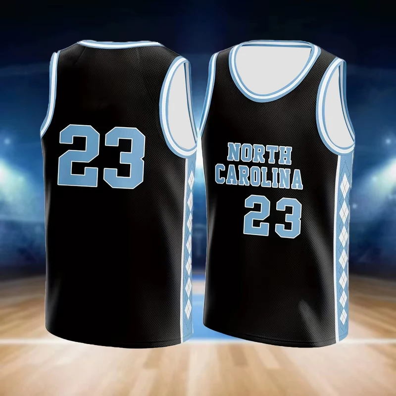 Summer Men Basketball Jersey North Carolina NO.23/9 Vintage Jersey Breathable Sleeveless Shirt for Training Competition