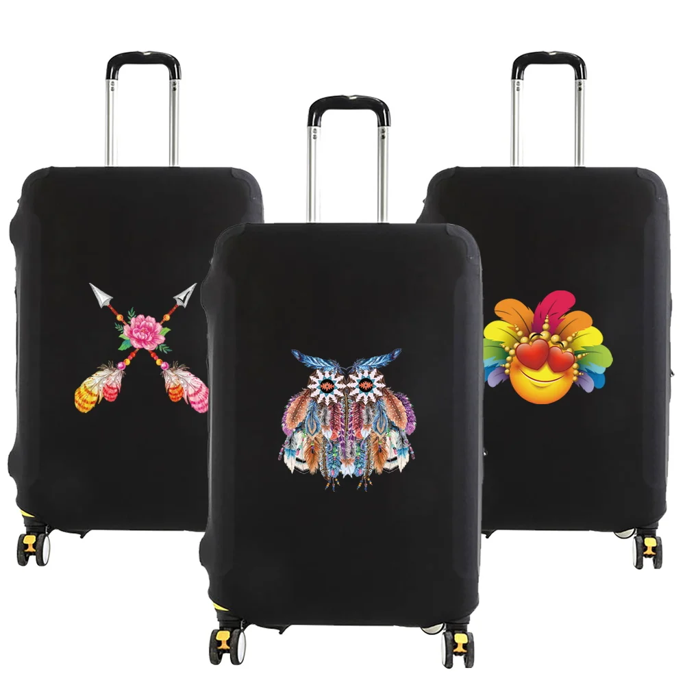 Feather Pattern Printed Design Luggage 