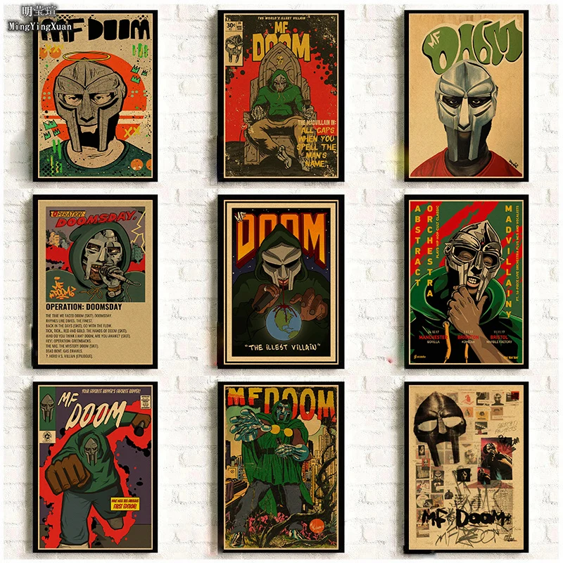 MF DOOM Posters Retro Kraft Paper Vintage Room Home Bar Cafe