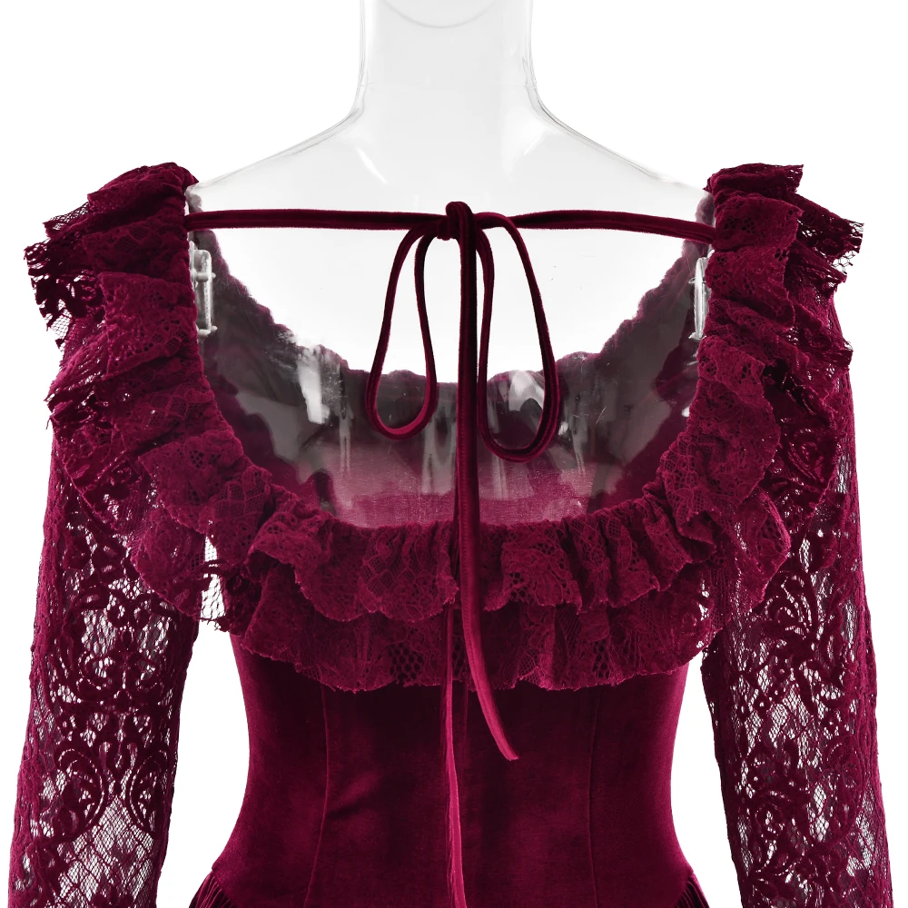 JULISSA MO Patchwork Flare Sleeve Lace Women Mini Dress Sexy See Through High Waist Dress Female Winter New Elegant Party Outfit