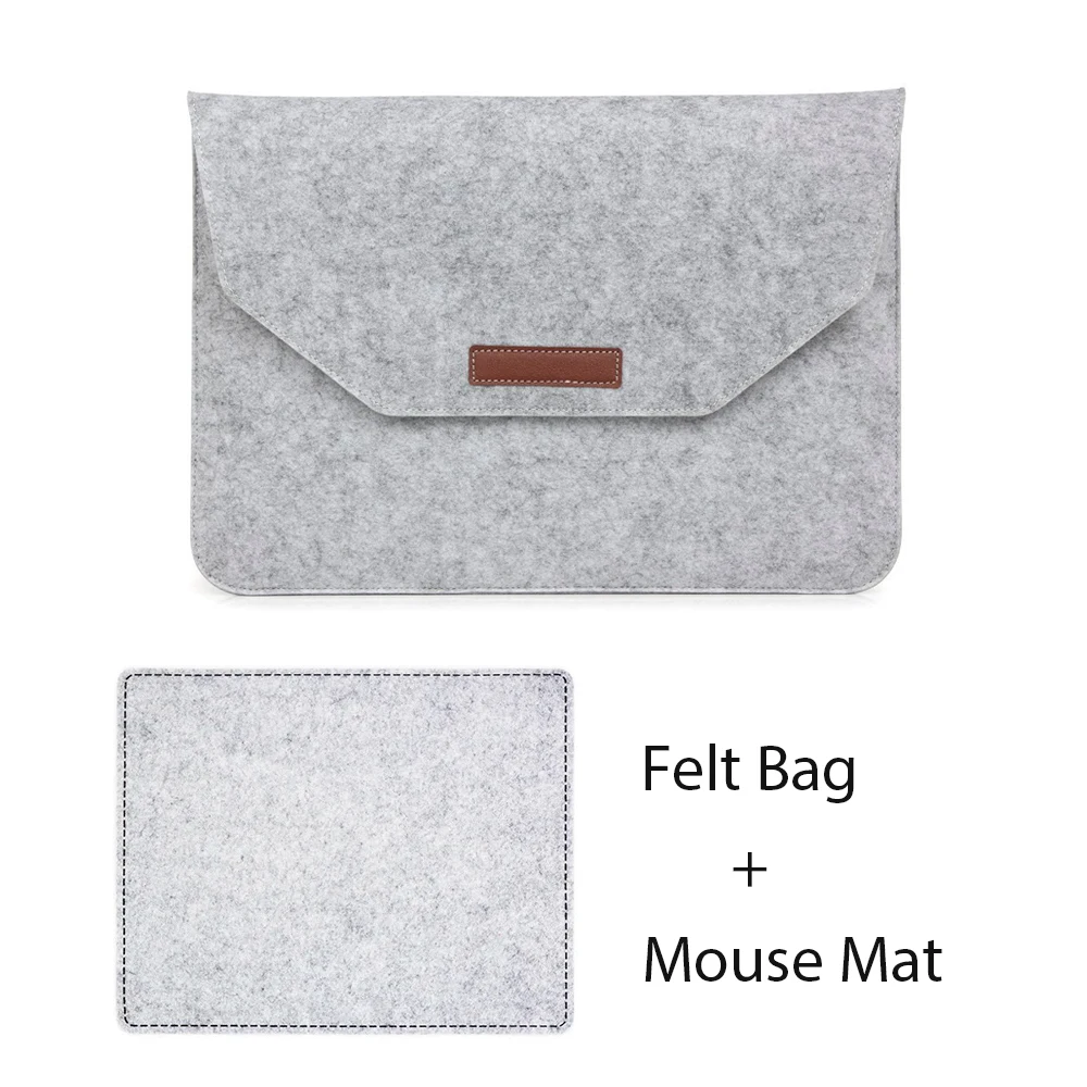 Wool Felt Laptop Bag with Bonus Mousepad and Power Mini-Pack Gift