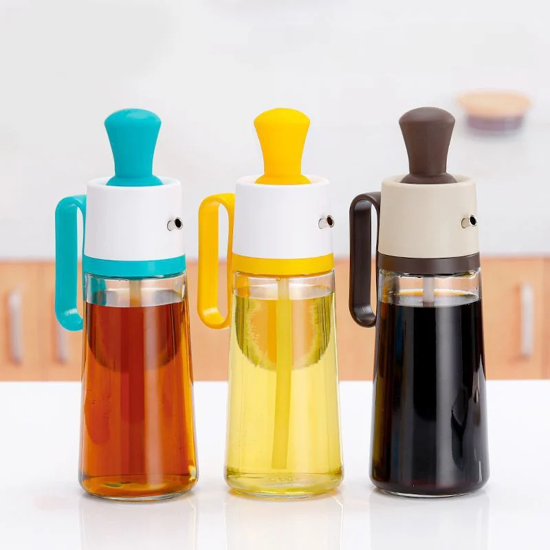 Premium Stainless Steel Oil Dispenser Set DripFree Glass Bottle