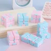 1pc Makaron Anti-stress Cube Sensory Fidget Toy Hand Held Blocks Fidgeting Game Gadget Gift for Adults Decompression Spinner 3