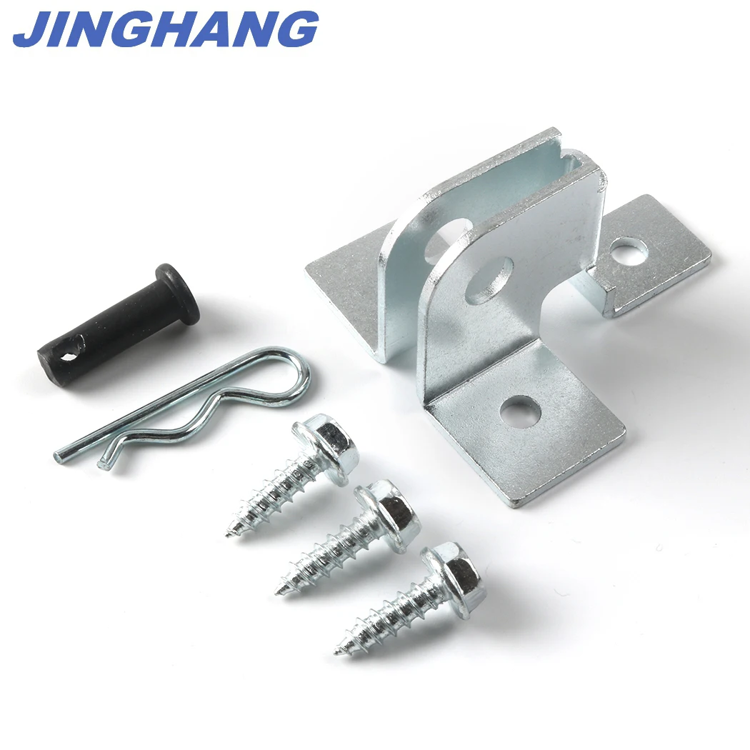 Garage Door Opener Bracket Kit—Door Bracket, Clevis Pin, Hair Pin & Fasteners Included 893max 2pcs wireless remote control garage door opener clip for 893lm 891lm 371lm 971lm 81lm gate transmitter