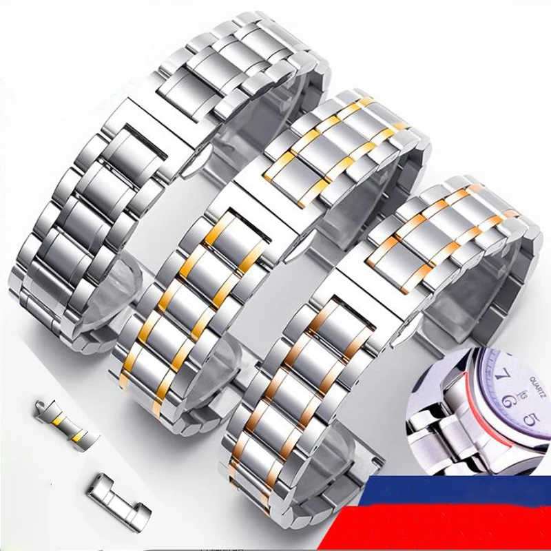 

Stainless Steel Strap 12 14 16 18 19 20 21 22 23 24mm Metal Link Bracelet Watchband Flat interface + Curved End Watch Band