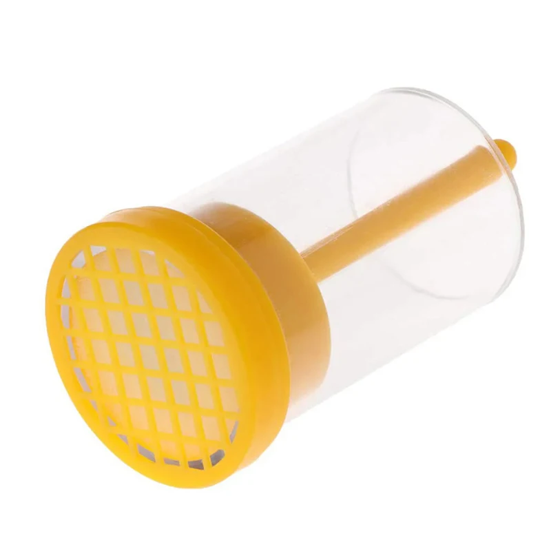 1pc Queen Bee Marker Bottle Protect Safety Bee Catcher Yellow Plastic Marker Bottle Plunger Garden Beekeeper Accessories