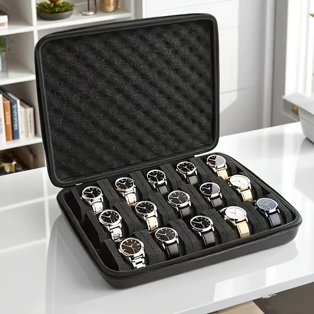 Advanced Watch Storage Box, 15 Card Slot Watch Storage Box, Portable Jewelry Storage Box,Display Cabinet, Suitable For Home