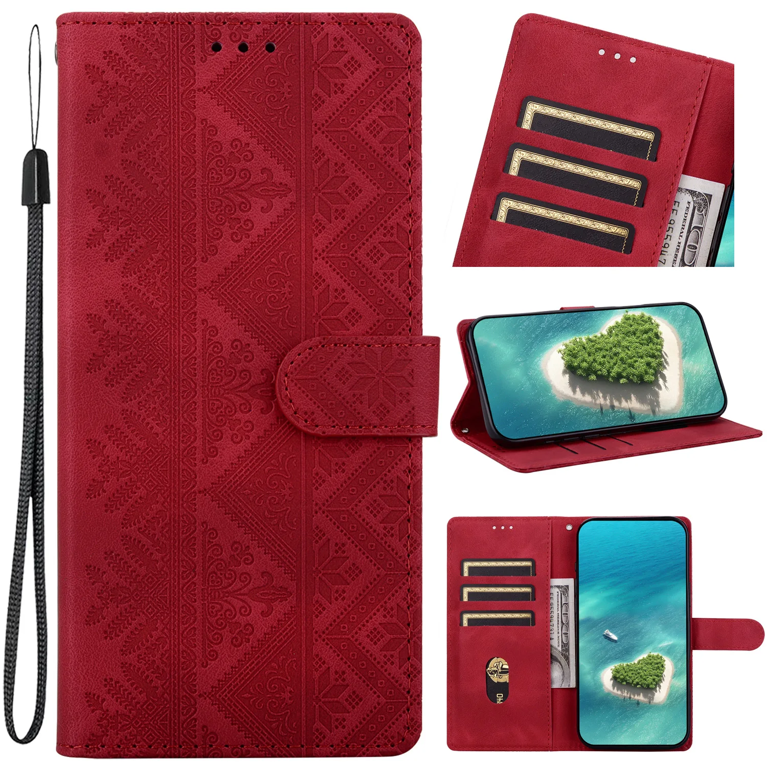 Enhanced Leather Stand Flip Wallet Case - Premium Protective Cover