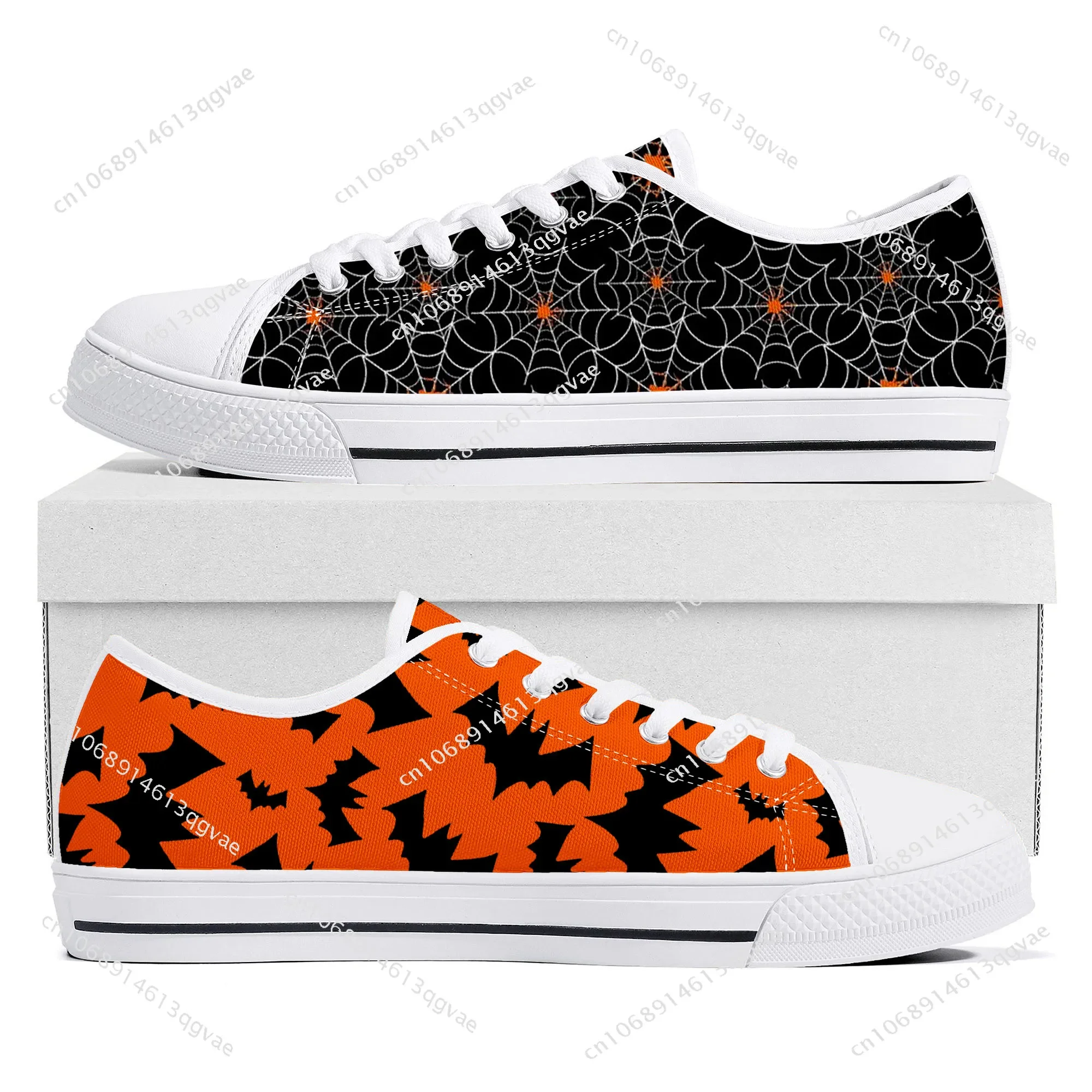 Halloween Pumpkin Low Top High Quality Sneakers Mens Womens Teenager Tailor-made Shoe Canvas Sneaker Casual Couple Shoes White