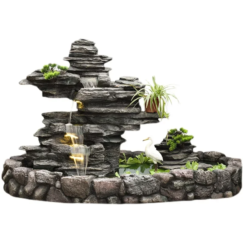 

Artificial Mountain and Fountain Floor Ornaments Courtyard Outdoor Water Circulation Fish Pond Landscape Decoration