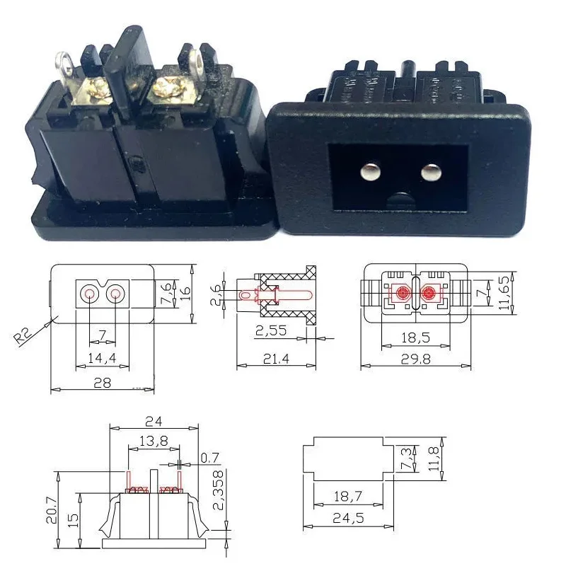 B type car refrigerator Dc power supply plug socket interface Universal B word mouth refrigerator female socket for Electrical Socket Power Socket