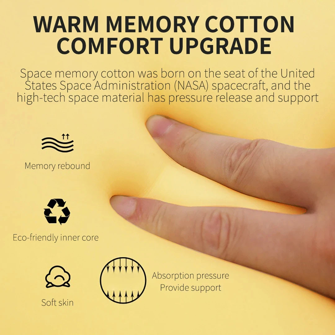 Memory Foam Waist Back Support Pillow Seat Cushion Set Orthopedic Ergonomic Coccyx Relief Hip Lumbar Pad for Office Chair Car 2