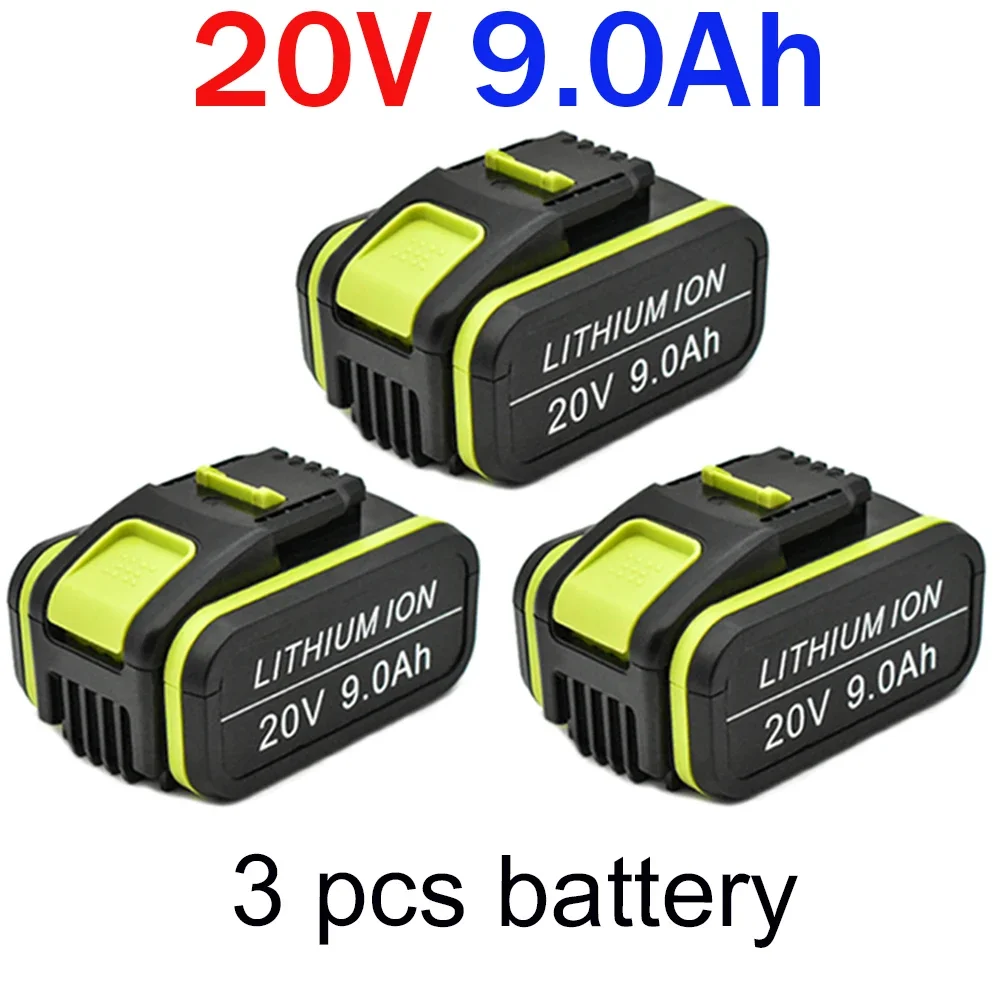 High Capacity 20V 9000mAh Li-Ion Replacement Battery For Worx Tools With