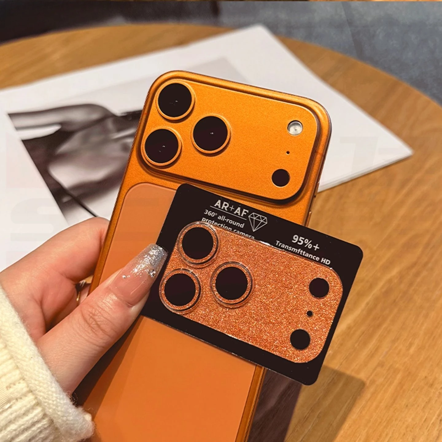 Luxury Glitter Acrylic Camera Protector Film - Shockproof Shiny Lens Cover