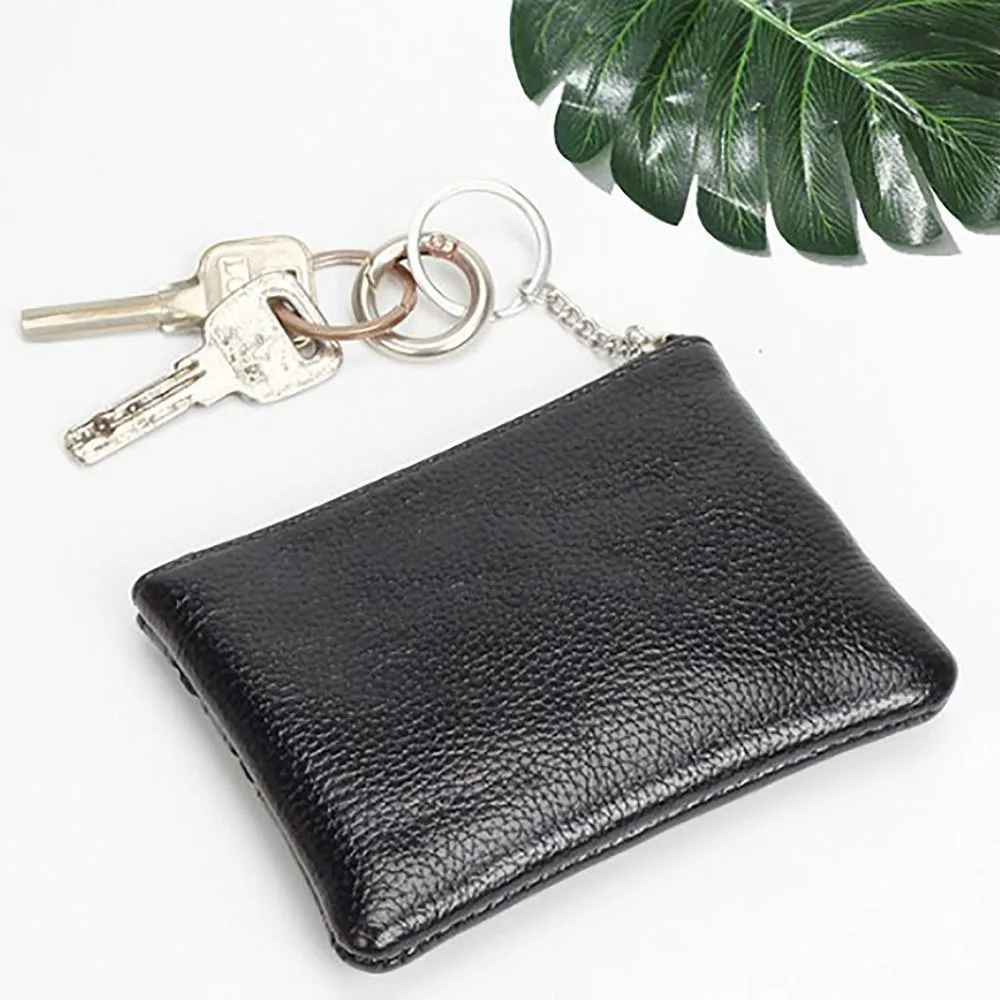 2023 New PU Leather Money Coin Purse Wear-resistant with Key Ring Credit Card Holoder Zipper Waterproof Wallet Money Bag Male