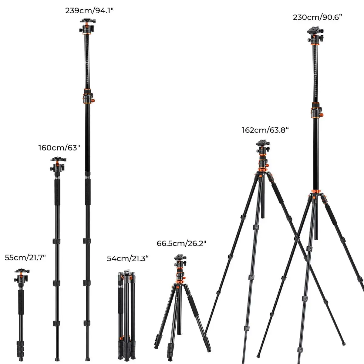 K F Concept Tripod kamera 90 Tripod logam campuran