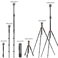 K&F CONCEPT 90 inch/2.3m Camera Tripods Aluminum Alloy Tripod Reversible Detachable Monopod with Plate Lock 360 ° Panoramic Head - Image 6