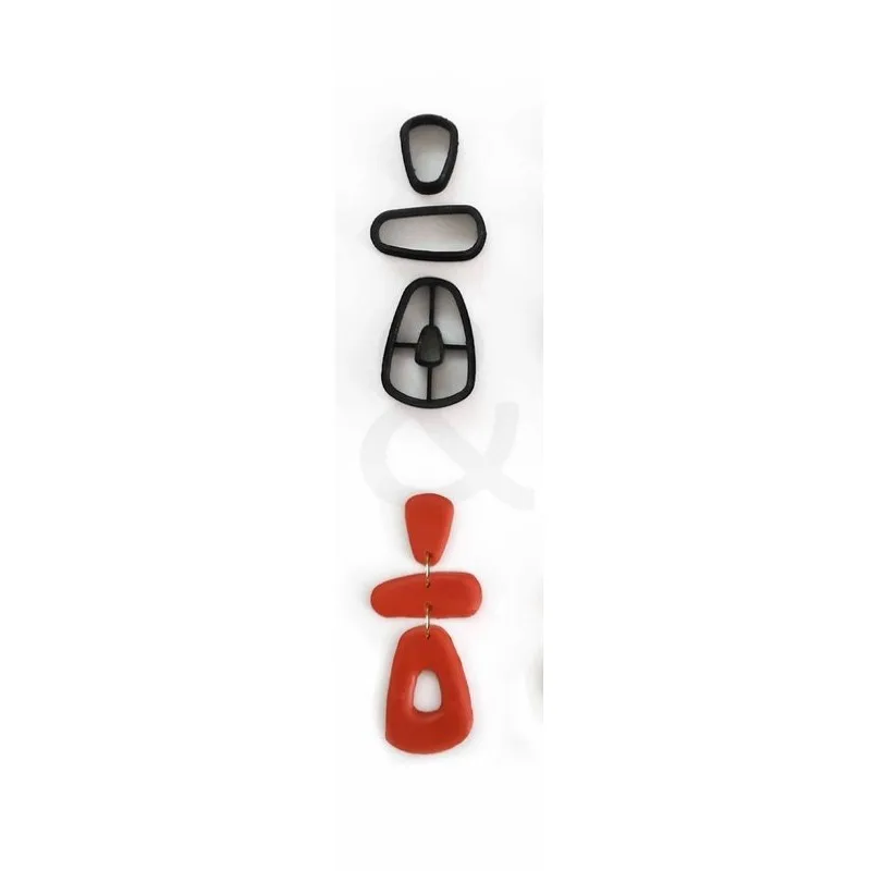 Organic Clay Cutter Set Pebble Dangle Earring Polymer Clay Cutter Round Abstract Cutter polymer clay cutter