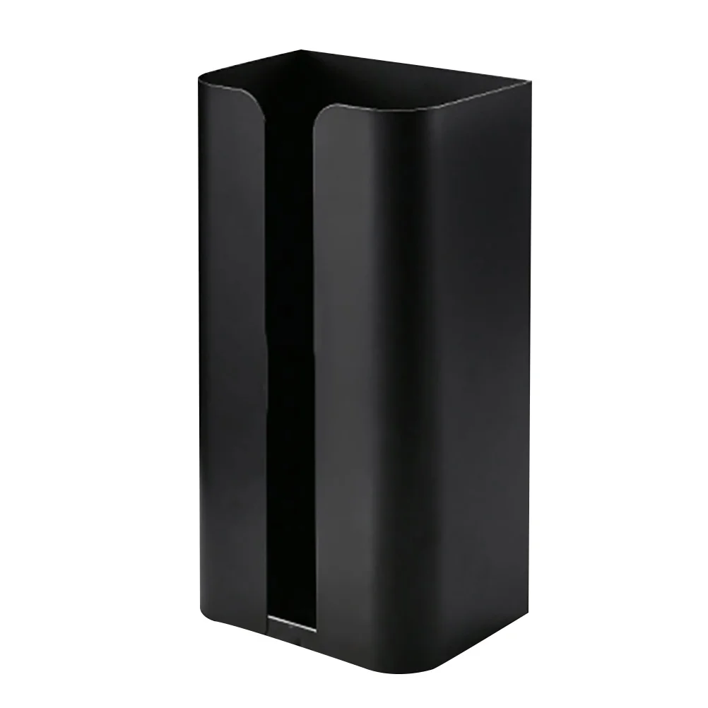 Paper Towel Holder Magnetic Storage Rack Non-punch Tissue Container Napkin Case Refrigerator Black 3