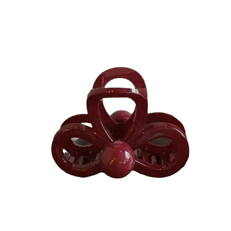 3PCS Burgundy Bow Hair Claw Set, Hair Clamps, Stylish Daily Hair Accessories, Secure Hold Updo Hair Decor