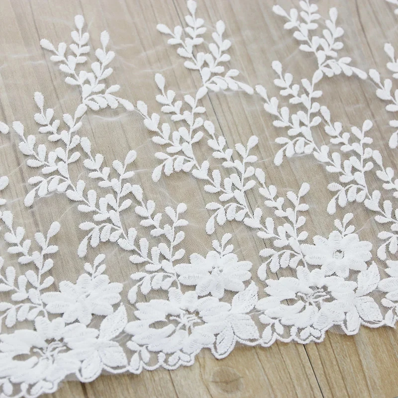 (1 Yard/lot) 30cm White Mesh Water-Soluble lace Fabric Mesh Woven Belt Clothing Accessories High-quality Wedding Headdress DIY