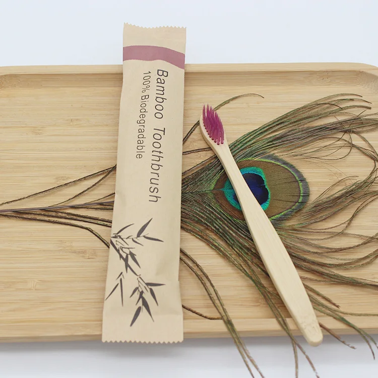 Eco-Friendly Vegan Bamboo Toothbrushes - 100-Pack of Reusable Soft Wooden Brushes
