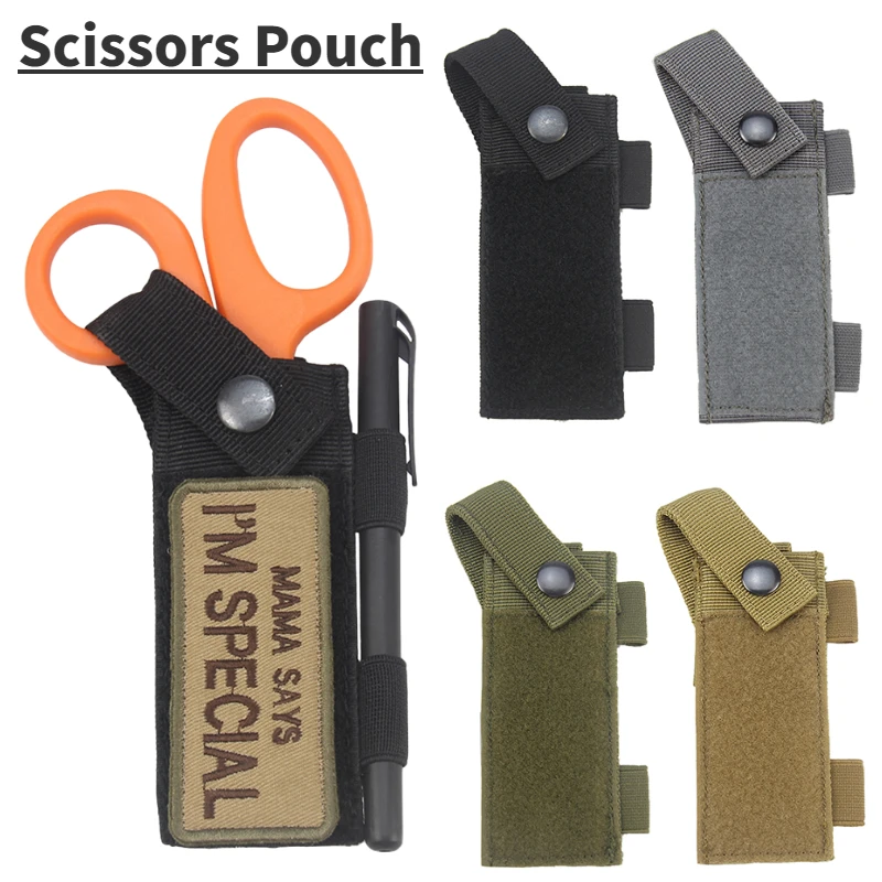 Tactical MOLLE Scissors Pouch Portable Shears Sheath Hanging Bags