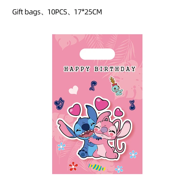 Disney-Bolsa de regalo con asa de Lilo & Stitch para niños y niñas, bolsa de