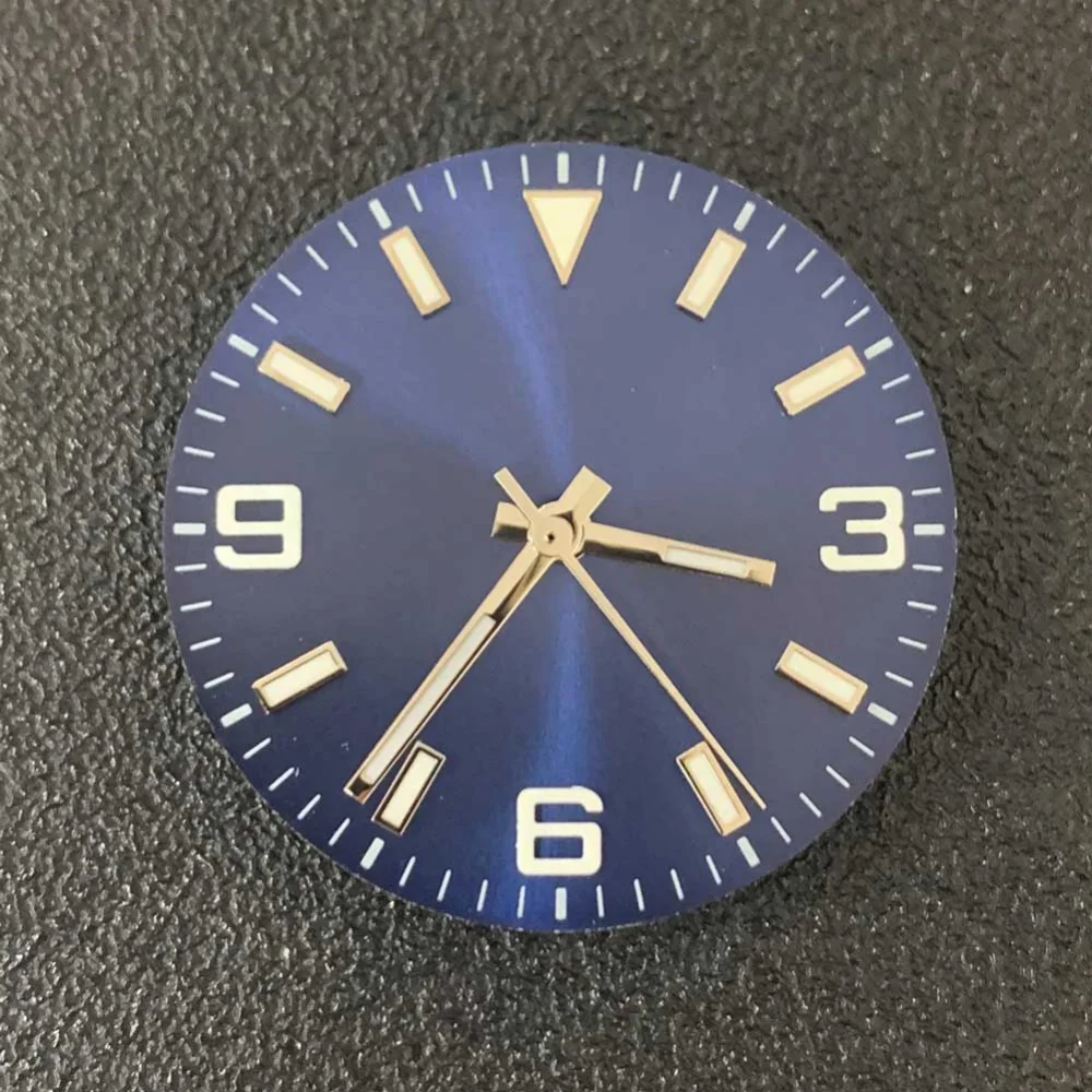 29mm Watch Dial Watch Hands Set Green Luminous Watches Accessories Repair Parts Fit 8215 8200 2813 Mechanical Movement