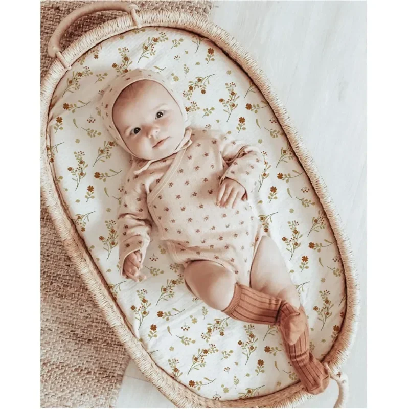 Bassinet Sheets Crib Sheets Bed Sheets Baby Fitted Bassinet Sheet Newborn Changing Pad Cover Solid Printed Breathable Crib Fitted Sheets Cradles Mattress Cover