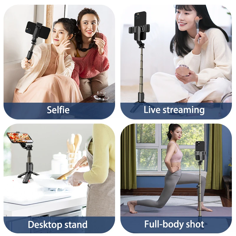 Selfie Stick Tripod 4 in 1 Wireless Remote Mini Extendable Monopod for Smartphone Xiaomi iPhone 13 14
