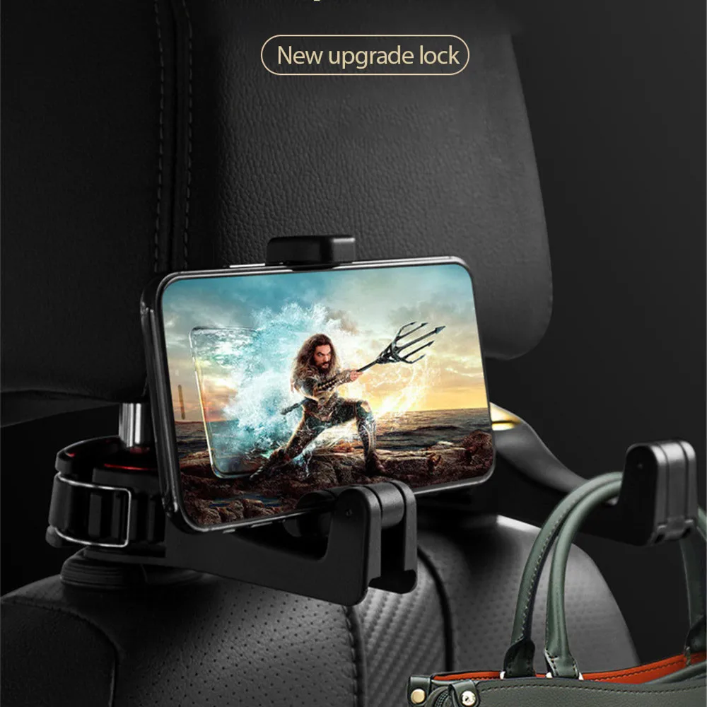 

New Car Rear Seat Hook Mobile Phone Headrest Lazy Support Rear Seat Multi-function Suspension Storage Mobile Phone Support