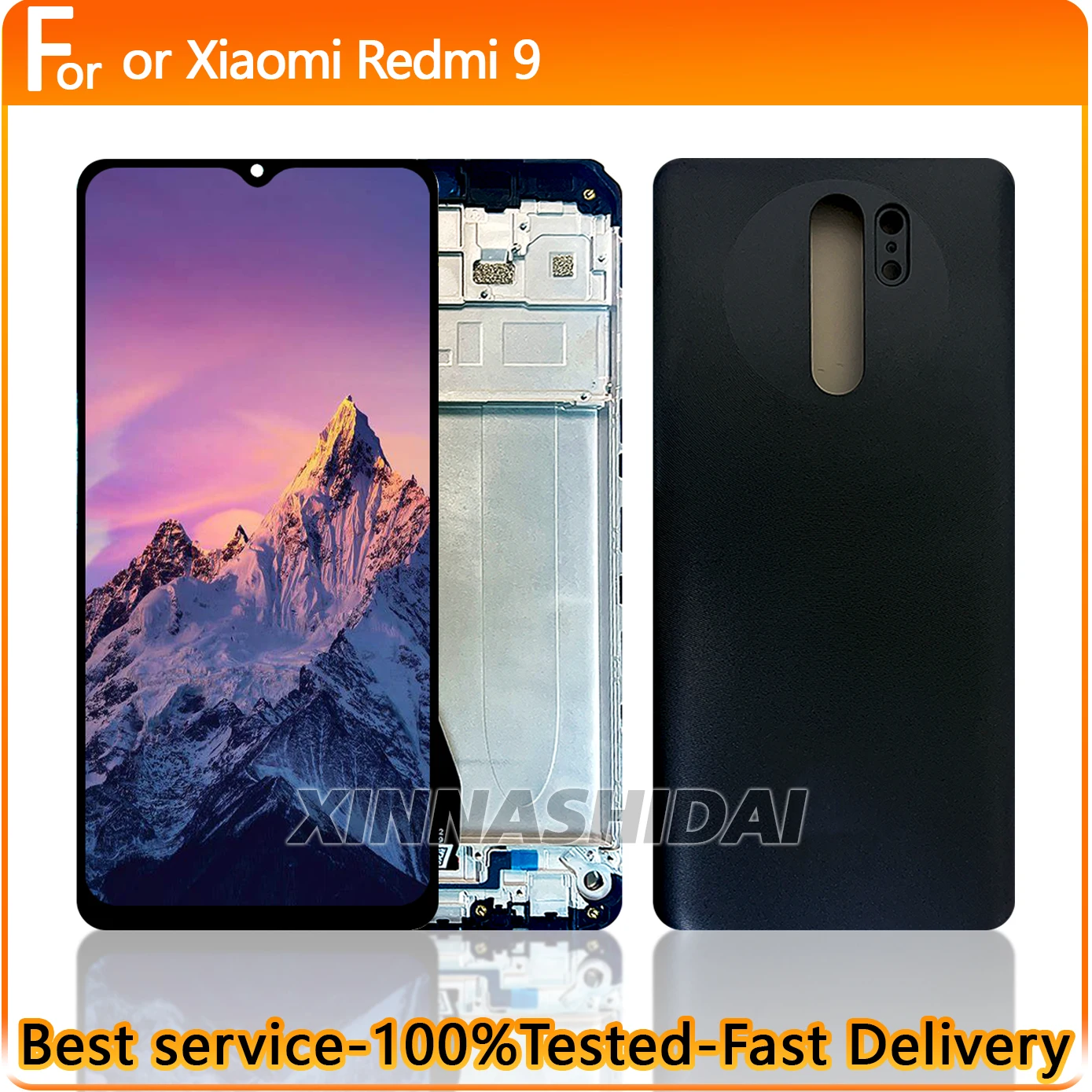 Xiaomi Redmi 9 LCD 디스플레이 터치 스크린 프레임 배터리 커버 하우징용 TFT AAA+ 품질