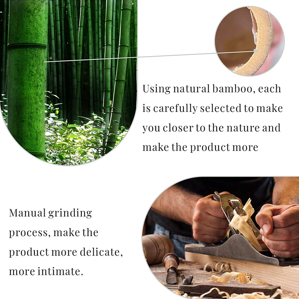 Natural Wooden Bamboo Hair Combs Hairbrush for Reduce Frizz, Massage Scalp for Straight Curly Wavy Dry Wet Thick or Fine Hair