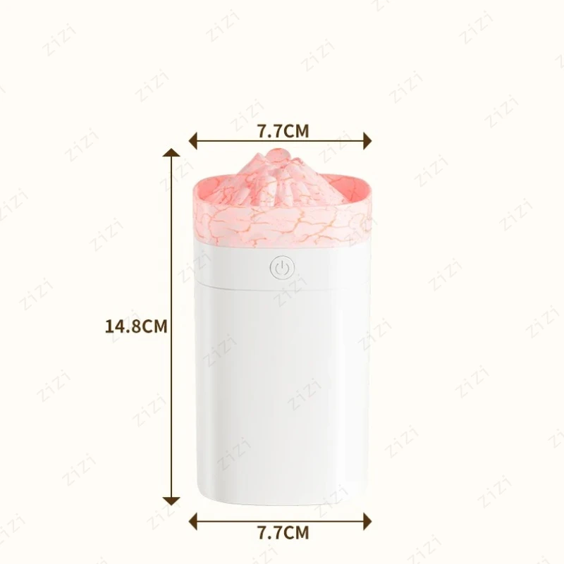 USB 무소음 화산형 가습기 고급 야간 조명 가습기 나노 분무 보습 가습기