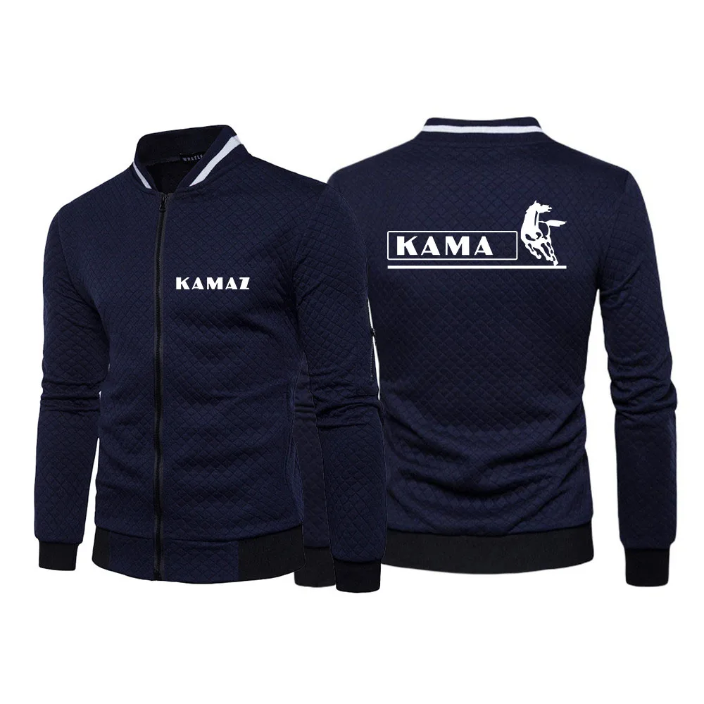 sun hoodie KAMAZ 2022 Men's New Zipper Hoodies Casual Cardigan Sweatshirt Round Neck Jacket Slim Fit Long Sleeve Coats Hot Fashion Clothes grey sweatshirt